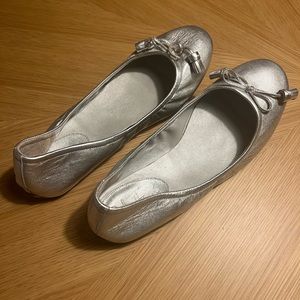 Silver Cole Haan Ballet Flats with Nike Air size 10